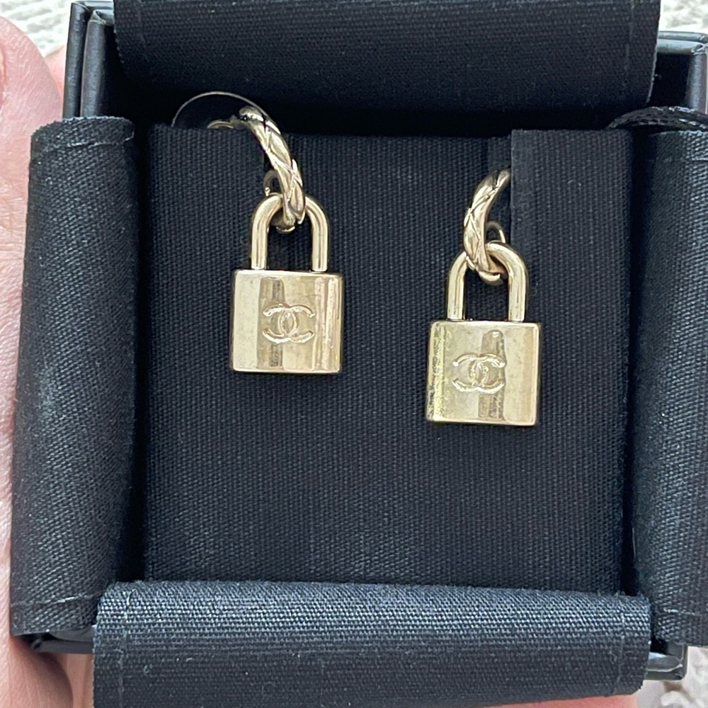 SOLD Chanel Padlock earrings